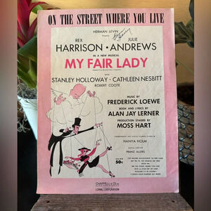 VINTAGE “On the Street Where You Live” Sheet Music Piano & Voice | My Fair Lady